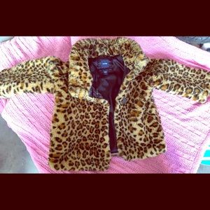 Like new Baby Gap Faux Fur Leopard Print Coat